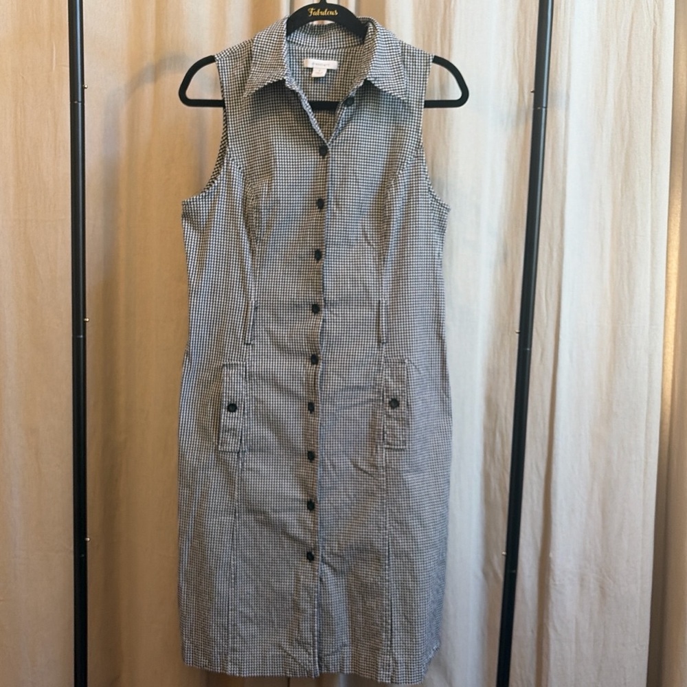Dressbarn Black and White Gingham Dress